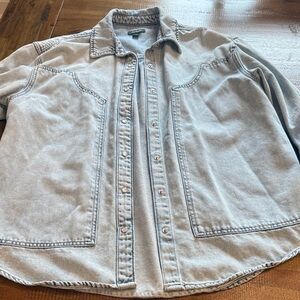 wild fable Light Blue Denim Snap-Front Jacket